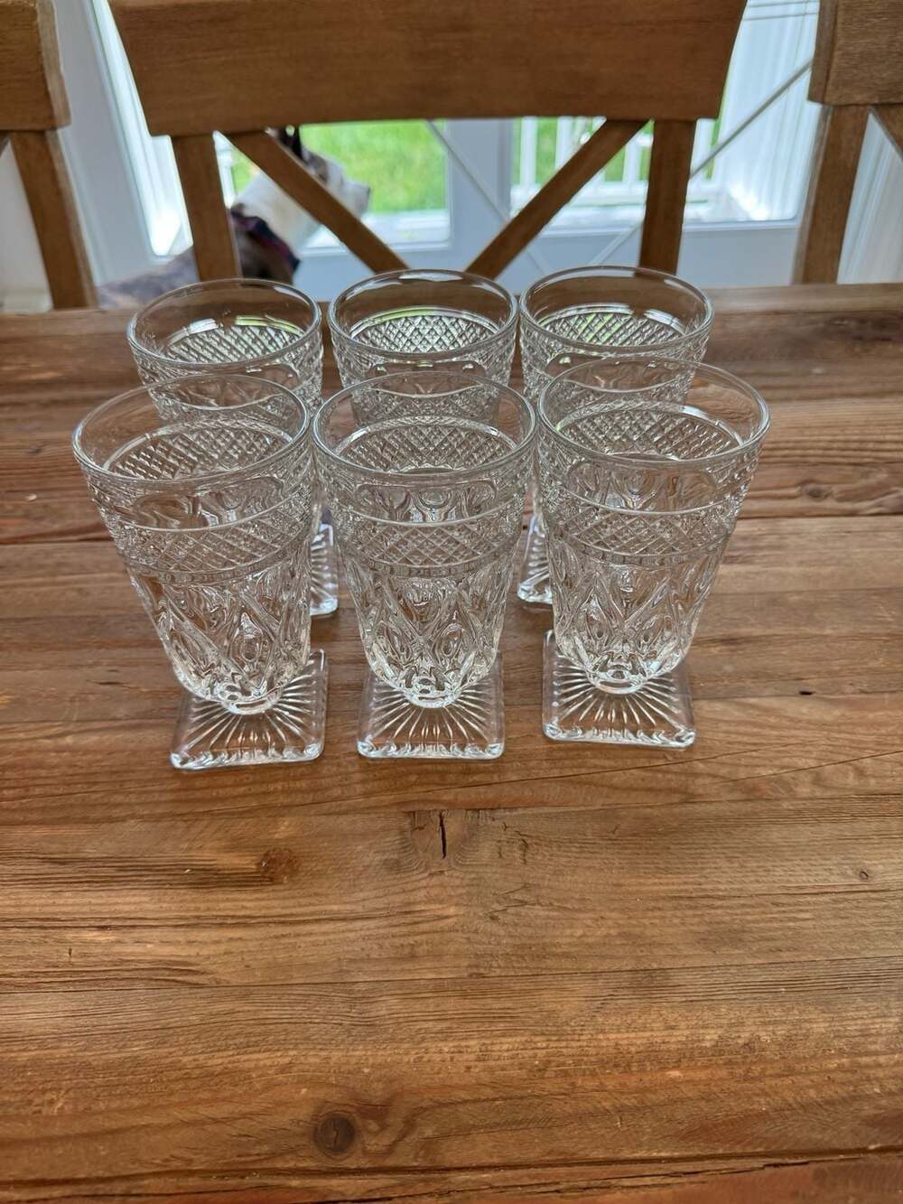 SIX VINTAGE IMPERIAL "CAPE COD" FOOTED TUMBLERS 6"